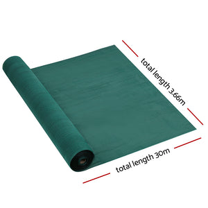 Instahut 30% Shade Cloth | 3.66x30m | Shadecloth Wide | Heavy Duty | Green