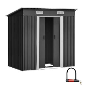 Garden Shed | 1.94x1.21M | Metal Base | Outdoor Storage | Tool Steel House | Sliding Door