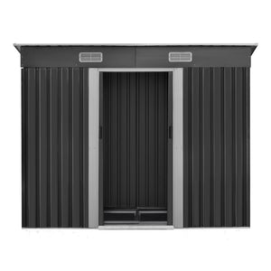 Garden Shed | 2.38x1.31M | Metal Base | Outdoor Storage | Tool Workshop | Sliding Door