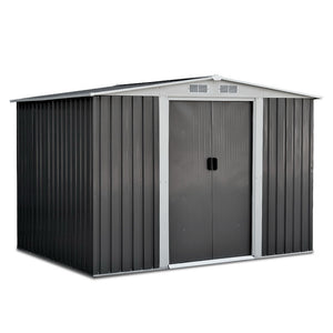 Garden Shed | 2.58x2.07M | Outdoor Storage Workshop | Metal Shelter | Sliding Door