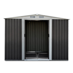 Garden Shed | 2.58x2.07M | Metal Base | Outdoor Storage | Double Door Tool Shelter