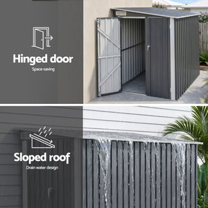 Lean-To Garden Shed | 118 x 238cm Bike & Outdoor Storage Shelter