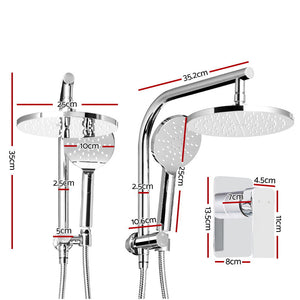 9'' Rain Shower Head Set | Handheld Round High Pressure | Mixer Tap | Chrome