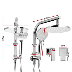 9'' Rain Shower Head Set | Handheld Round High Pressure | Twins Tap | Chrome