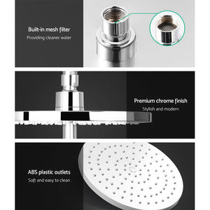 9'' Rain Shower Head Set | Handheld Round High Pressure | Twins Tap | Chrome