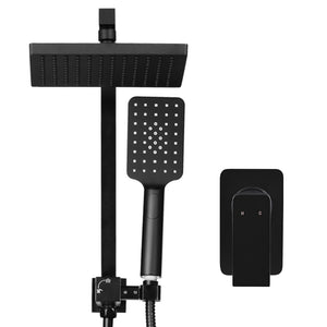 8'' Rain Shower Head Set | Handheld Round High Pressure | Mixer Tap | Black