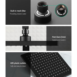 8'' Rain Shower Head Set | Handheld Round High Pressure | Mixer Tap | Black