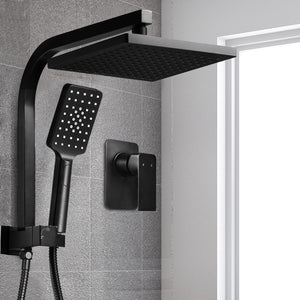8'' Rain Shower Head Set | Handheld Round High Pressure | Mixer Tap | Black