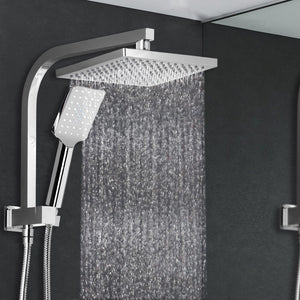 8'' Rain Shower Head Set | Handheld | Square | High Pressure | Chrome