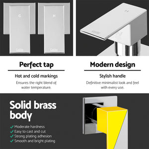Shower Twins Tap | Wall Bath Taps | Brass | Hot Cold | Basin | Bathroom | Chrome