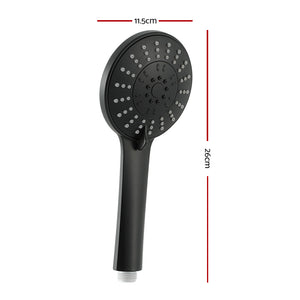 Handheld Shower Head | 4.5" | High Pressure | 5 Modes | Powerful | Round | Black