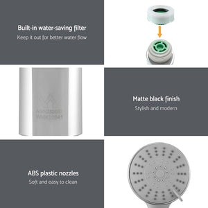 Handheld Shower Head | 4.5" | High Pressure | 5 Modes | Powerful | Round | Chrome