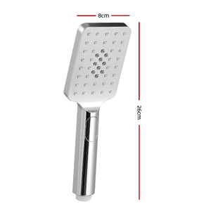 Handheld Shower Head | 3.1" | High Pressure | 3 Spray Modes | Square | Chrome