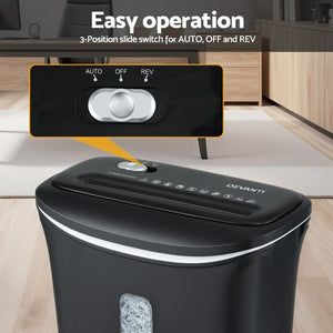 Cross-Cut Shredder | 12L Bin | 8-Sheet | Paper + Credit Card
