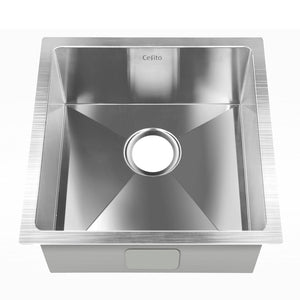 Cefito | Kitchen Sink | 44X44CM | Stainless Steel Basin | Single Bowl | Silver