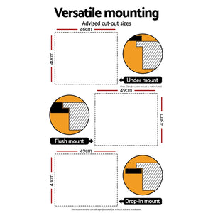 Cefito | Kitchen Sink | 51X45CM | Stainless Steel Basin | Single Bowl | Silver