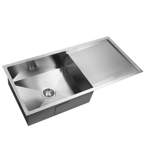 Cefito | Kitchen Sink | 96X45CM | Stainless Steel Basin | Single Bowl | Silver