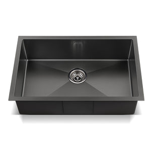 Cefito Kitchen Sink | 70X45CM | Stainless Steel Basin | Single Bowl | Black