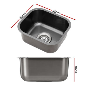 Cefito | Kitchen Sink | 30X36CM | Stainless Steel Nano Basin | Single Bowl | Black Finish