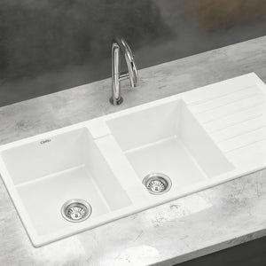 Granite Stone Sink | 116x50cm | Double Bowl | White