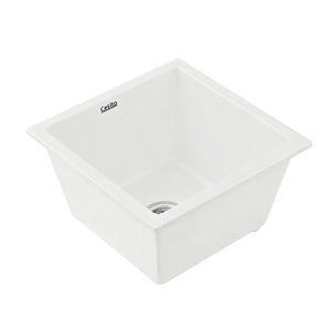 Granite Stone Sink | 38x38cm | Single Bowl | White