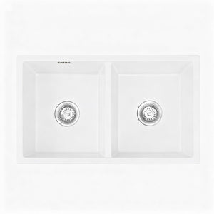 Granite Stone Sink | 77x45cm | Double Bowl | White