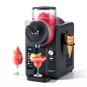 Devanti Slushie Machine 2L | Ice Cream, Smoothie & Milkshake Maker | Black