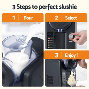 Devanti Slushie Machine 2L | Ice Cream, Smoothie & Milkshake Maker | Black