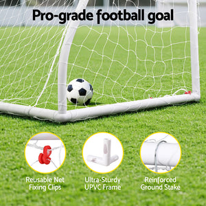 Everfit Soccer Goal Net | 12FT | UPVC Frame | PE Mesh | Weatherproof | Backyard