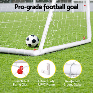 Everfit Soccer Goal Net | 8FT | UPVC Frame | PE Mesh | Weatherproof | Backyard