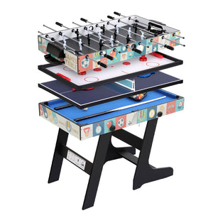 Foldable Soccer Table | 4-in-1 Game | Foosball, Table Tennis, Pool, Hockey