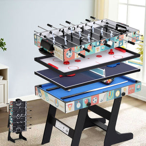 Foldable Soccer Table | 4-in-1 Game | Foosball, Table Tennis, Pool, Hockey