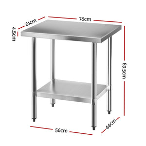 Cefito Stainless Steel Kitchen Bench | Work Table | 610x760mm | 430 Grade