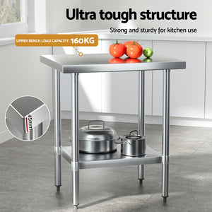 Cefito Stainless Steel Kitchen Bench | Work Table | 610x760mm | 430 Grade