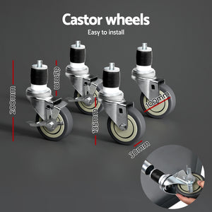 Cefito Stainless Steel Kitchen Benches | Work Bench | Wheels | 91x61CM | 430