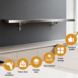 Commercial Wall Shelf | Stainless Steel | Kitchen Storage Rack | 1200x300mm