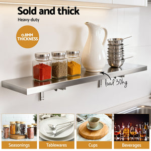 Commercial Wall Shelf | Stainless Steel | Kitchen Storage Rack | 1200x300mm