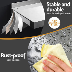 Stainless Steel Kitchen Wall Shelves | 2 Pack | 1200mm
