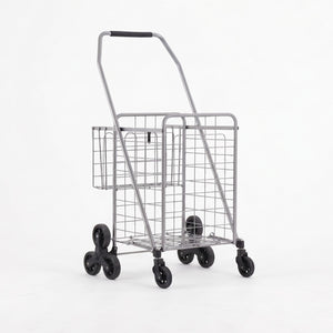 Emajin Shopping Trolley Cart Folding Aluminium Utility Cart Silver