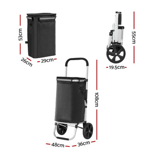 Emajin | Shopping Trolley Cart | Foldable | 45KG | Black