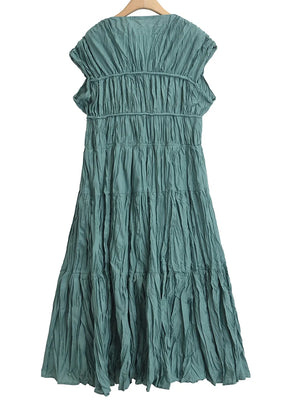 Women's Vintage Pleated Mini Dress | V-Neck | XS-L