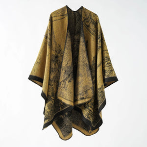 Bohemian Hippie Vintage Shawl | Thick Imitation Cashmere Cloak | Ethnic Style Winter Scarf Wrap | 135x150cm