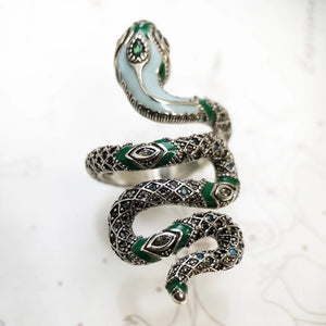 Green Bohemian Styled Snake Finger Ring