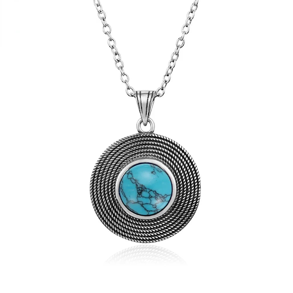 Turquoise Boho Goddess Pendant Necklace | 925 Silver