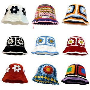New Cool Hippie Crochet Bucket Hats | Various Designs & Colours