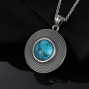 Turquoise Boho Goddess Pendant Necklace | 925 Silver