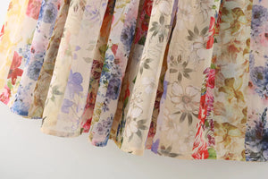 Bohemian Hippie Maxi Dress | Floral Chiffon Lace-Up Spaghetti Strap | Sleeveless A-Line Holiday Dress | S–L