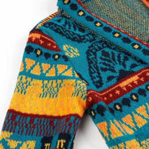 Bohemian Tassel Knit Kimono Cardigan | Indie Folk Hippie Style | Open Front Mid - Length Shawl