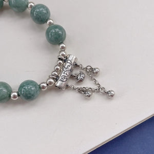 Elegant Bohemian Emerald Beaded Bracelet | 925 Silver