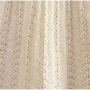 White Women's Hippie Hollowed Out Knitted Sleeveless Top And Skirt | Size S-L